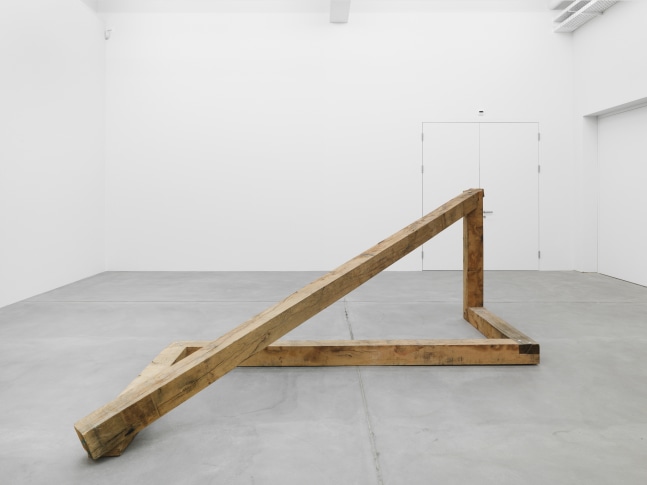 Installation view of Oscar Tuazon sculptures exhibitions