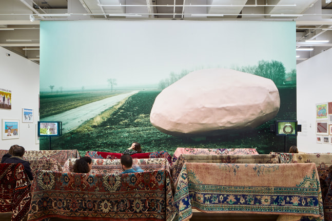 Installation view of works by Franz West