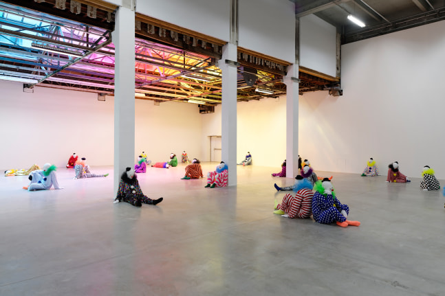 Installation view of sculptures by Ugo Rondinone