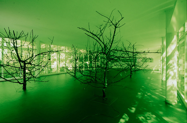 Installation view of sculptures by Ugo Rondinone