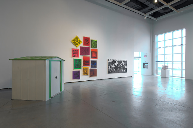 Installation view of works by Steven Shearer
