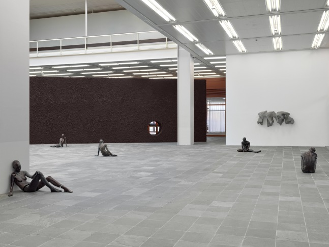 Installation view of sculptures by Ugo Rondinone