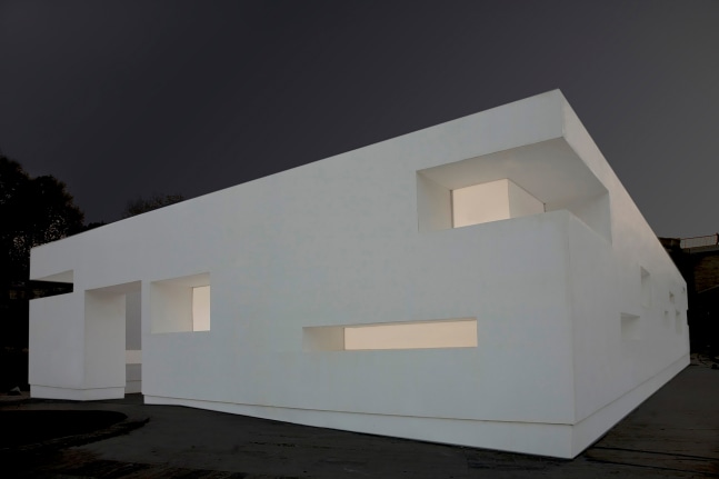 Installation view of living art installation by Doug Aitken