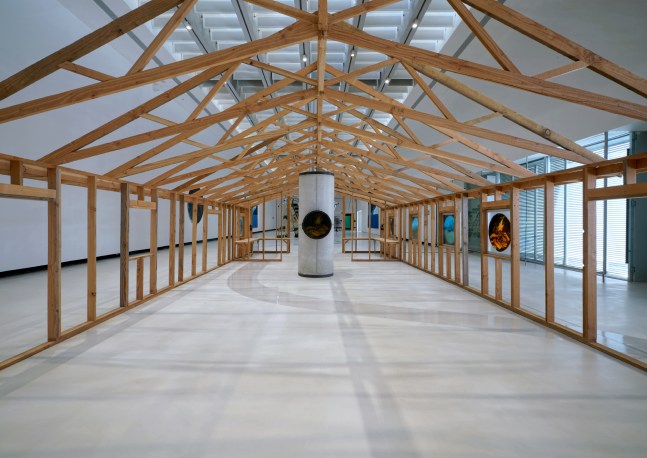 Installation view, Oscar Tuazon, Something in the Water, MAXXI, Rome, 2025