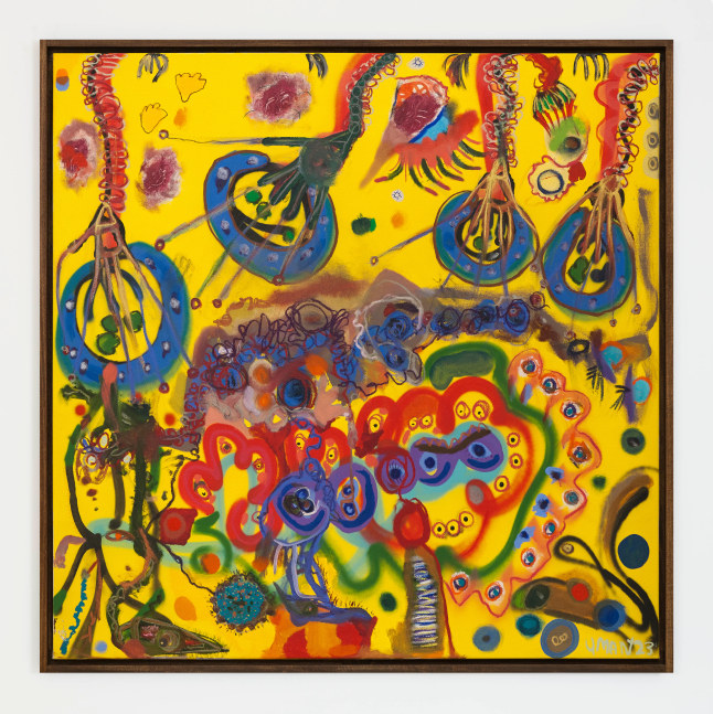 I Got One Hand in My Pocketbook While the Other One is Holding A Paint

Brush

2023

Acrylic, oil, oil stick and enamel on canvas in artist frame

152.5 x 152.5 cm / 60 x 60 in

&amp;copy; Uman