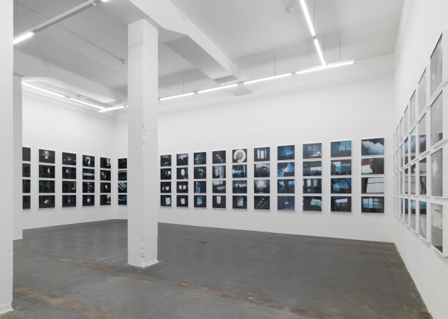 Installation view of Doug Aitken sculpture and photography exhibition