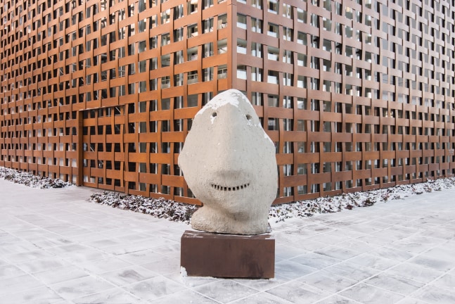 Installation view of sculpture by Ugo Rondinone