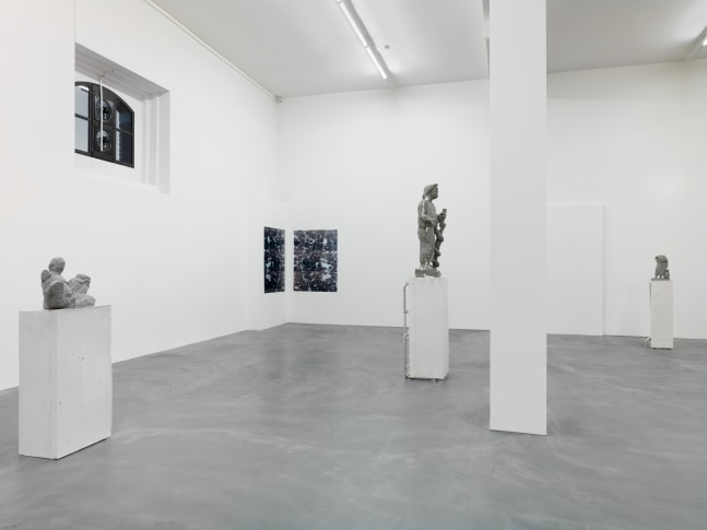 Installation view of Justin Matherly sculpture and monoprint exhibition
