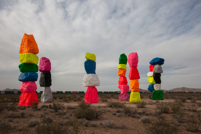 Installation view of sculptures by Ugo Rondinone