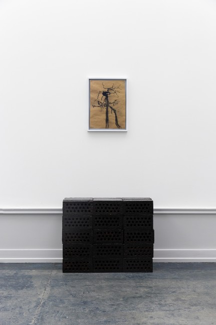 Installation view of sculptures by Matias Faldbakken