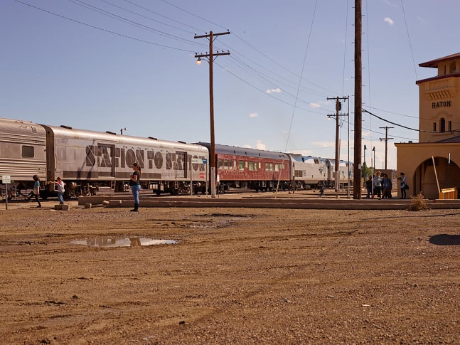 Installation view of living art installation by Doug Aitken