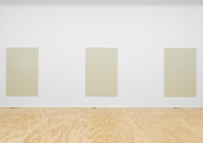 Installation view of paintings by Koo Jeong A
