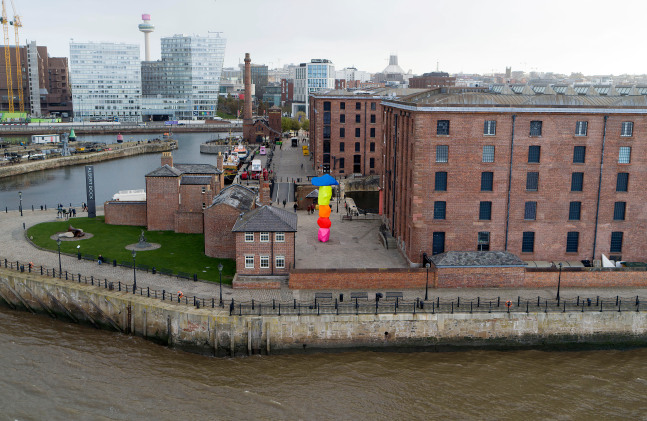 Installation view of sculpture by Ugo Rondinone