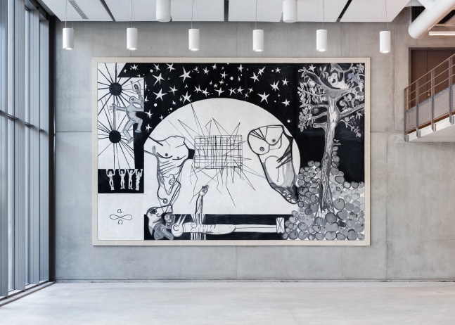 Installation view of painting by Tobias Pils