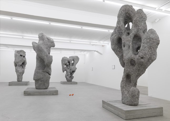 Installation view of Ugo Rondinone Scholar Rock sculptures