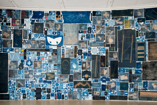 Installation view of a wall work by Walead Beshty