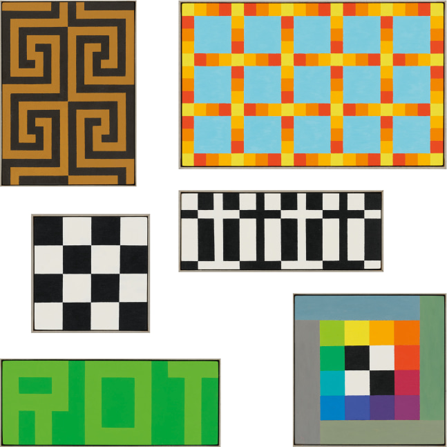 Image of six small paintings by Jean-Frédéric Schnyder