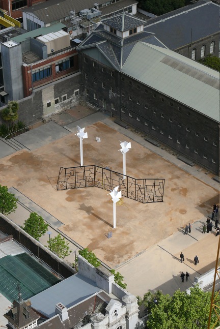 Installation view of sculptures by Martin Boyce