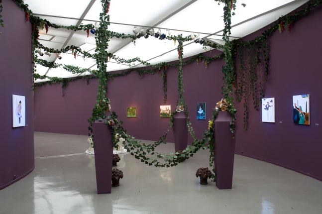 Installation view of works by Karen Kilimnik