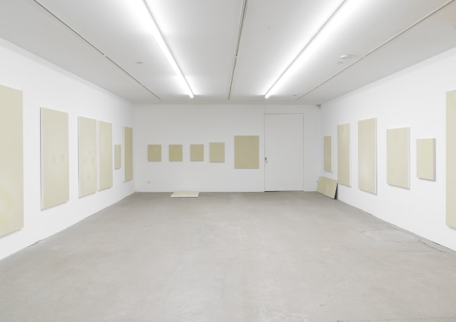 Installation view of paintings by Koo Jeong A