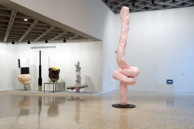 Installation view of works by Franz West