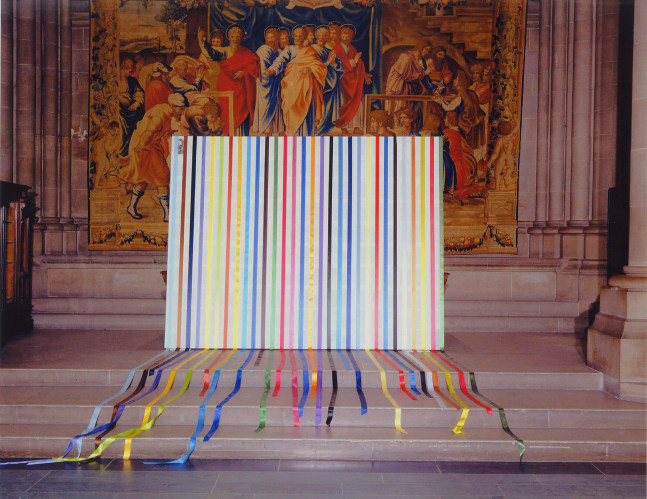 Installation view of paintings by Tim Rollins and K.O.S.