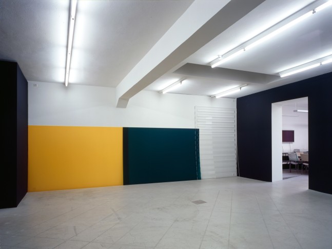 Installation view of Gerwald Rockenschaub wall painting installations and wall works