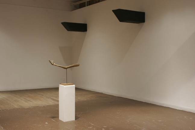 Installation view of sculptures by Valentin Carron