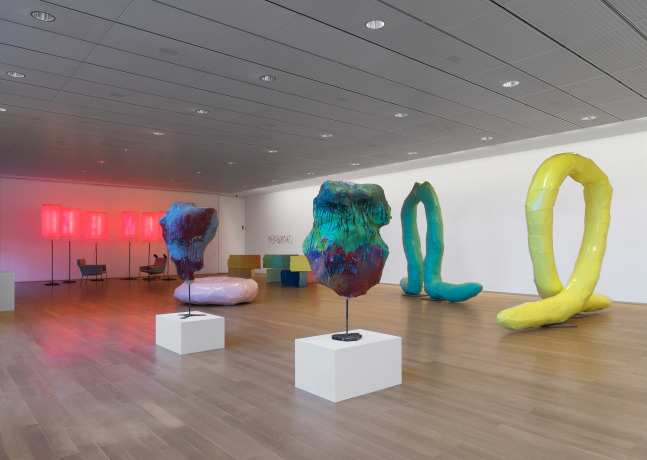 Installation view of works by Franz West
