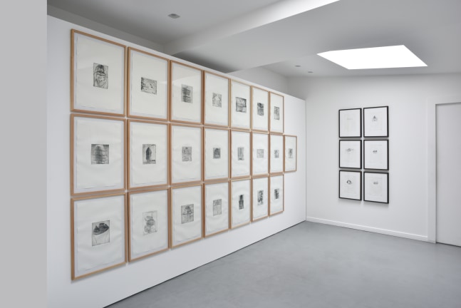 Installation view of paintings by Diether Roth