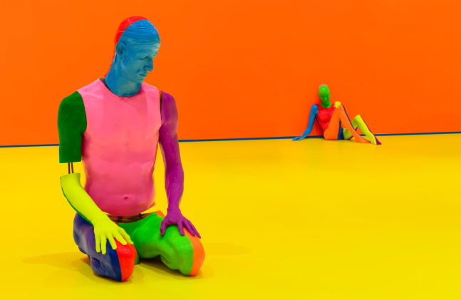 Installation view, Ugo Rondinone, the rainbow body, Aspen Art Museum, Aspen, 2024
