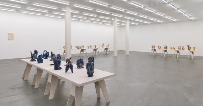 Installation view of Andrew Lord sculptures and reliefs exhibition