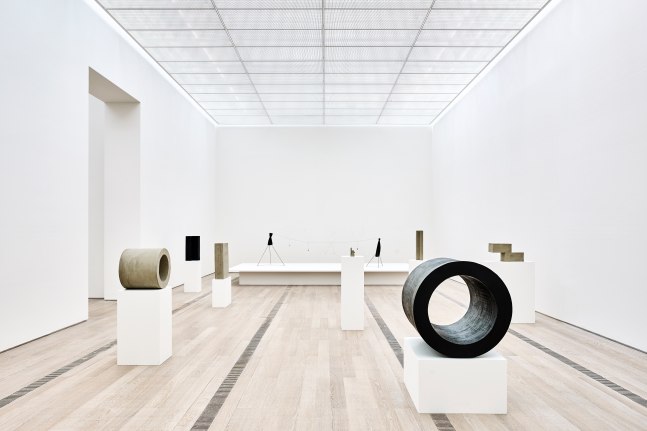 Installation view of sculptures by Peter Fischli and David Weiss