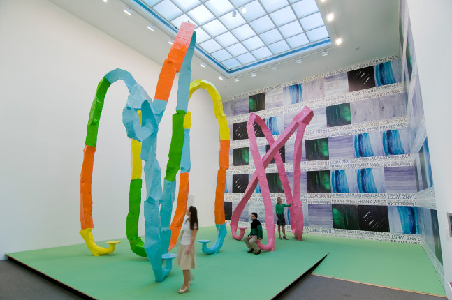 Installation view of works by Franz West