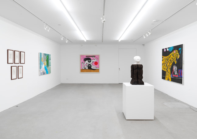 Installation view of group painting, sculpture, photography, and drawing exhibition