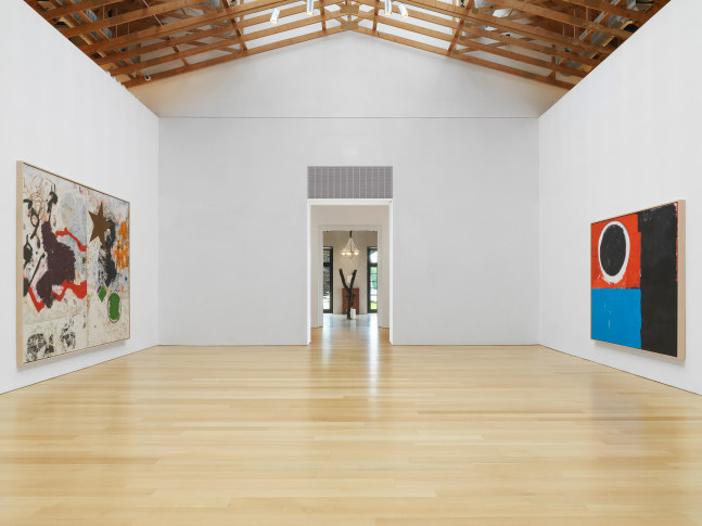 Installation views of paintings by Joe Bradley