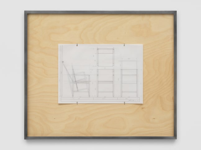 NLF / CH06 2020 Patinated steel, stained plywood, pen, tracing paper 75.5 x 64 x 4 cm / 29 5/8 x 25 1/4 x 1 5/8 in