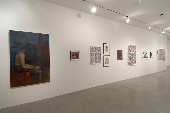 Installation view of works by Steven Shearer
