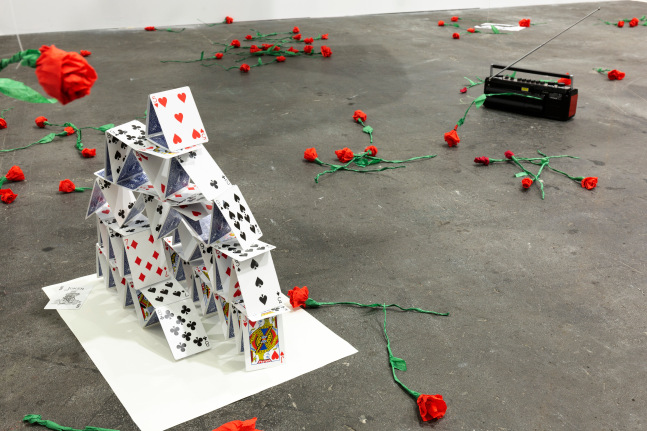 Installation view, Karen Kilimnik,&amp;nbsp;The Joker Episode of The Avengers, Art Basel Unlimited, Basel, 2024