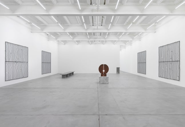 Installation view of Valentin Carron sculpture exhibition