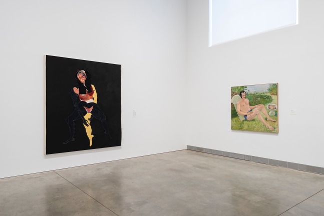 Installation view of painting by Tschabalala Self