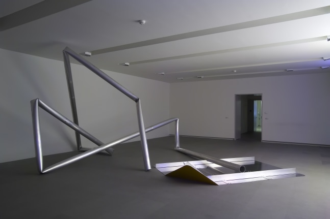 Installation view of sculptures by Mark Handforth