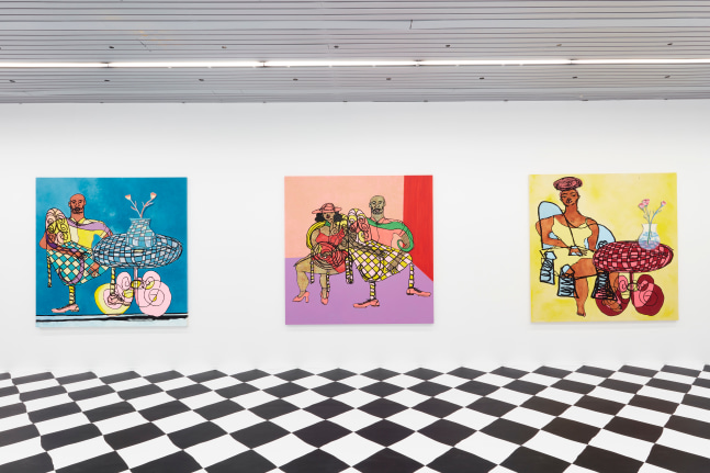 Installation view, Tschabalala Self,&amp;nbsp;Feed Me, Kiss Me, Need Me, Cultuurcentrum Strombeek, Grimbergen, 2023