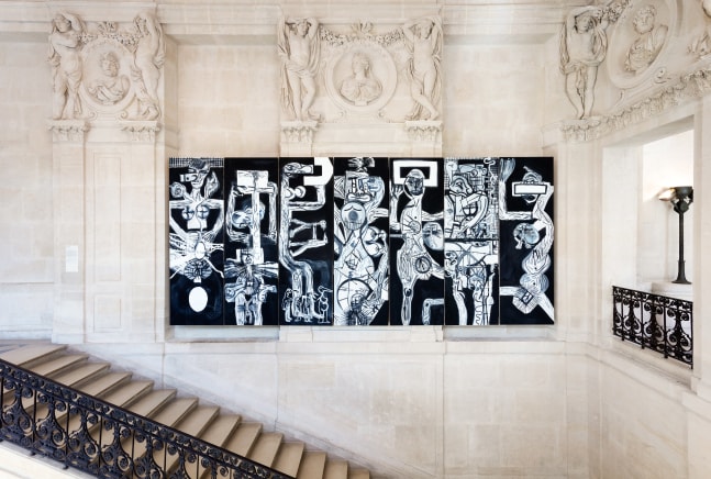 Installation view of painting by Tobias Pils