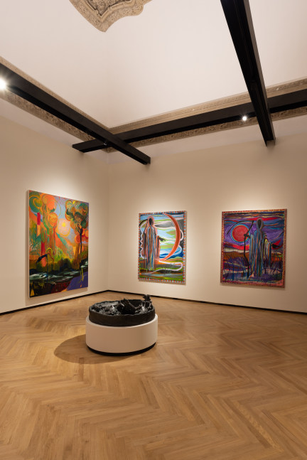 Installation view, Shara Hughes, Day for Night: New American Realism, A&amp;iuml;shti Foundation, Palazzo Barberini, Rome, 2024
