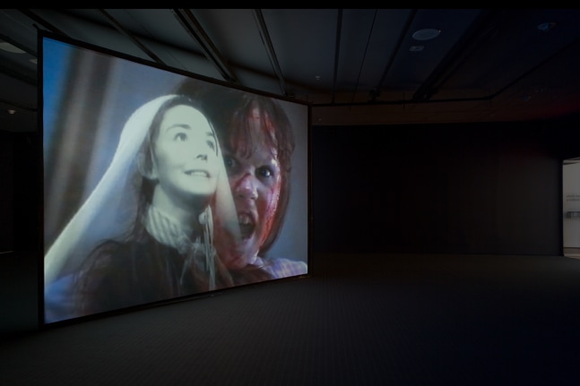 Installation view of video installation by Douglas Gordon