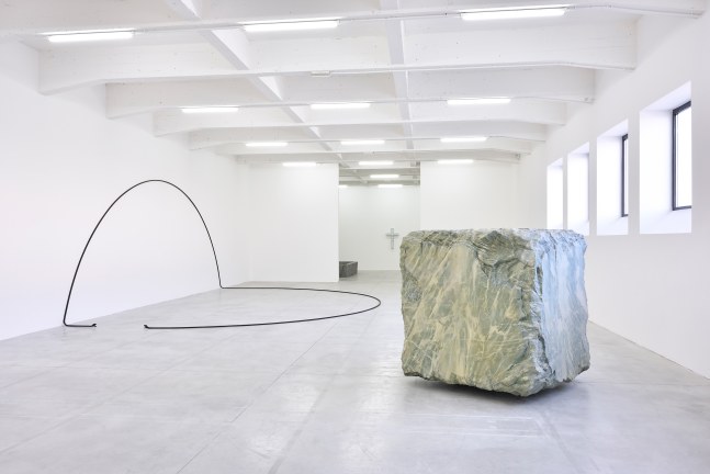 Installation view of sculptures by Valentin Carron