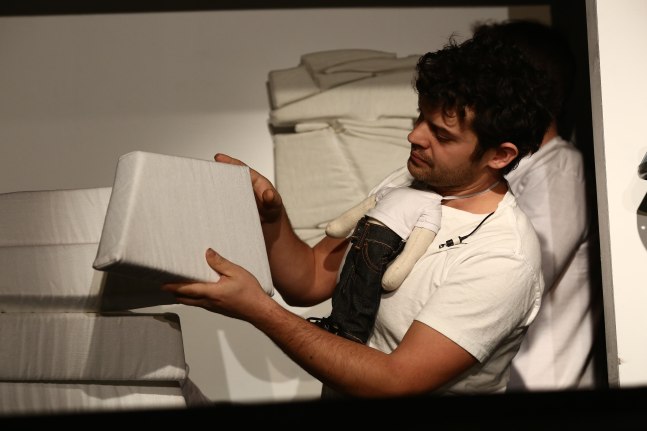 Installation view of performance by Wyatt Kahn