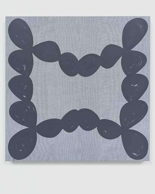 Greyscale painting of forms by Amy Feldman