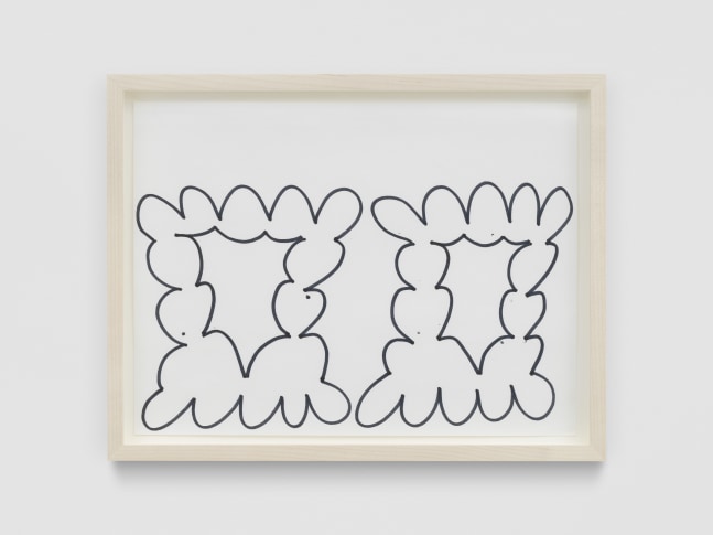 Greyscale painting of forms by Amy Feldman